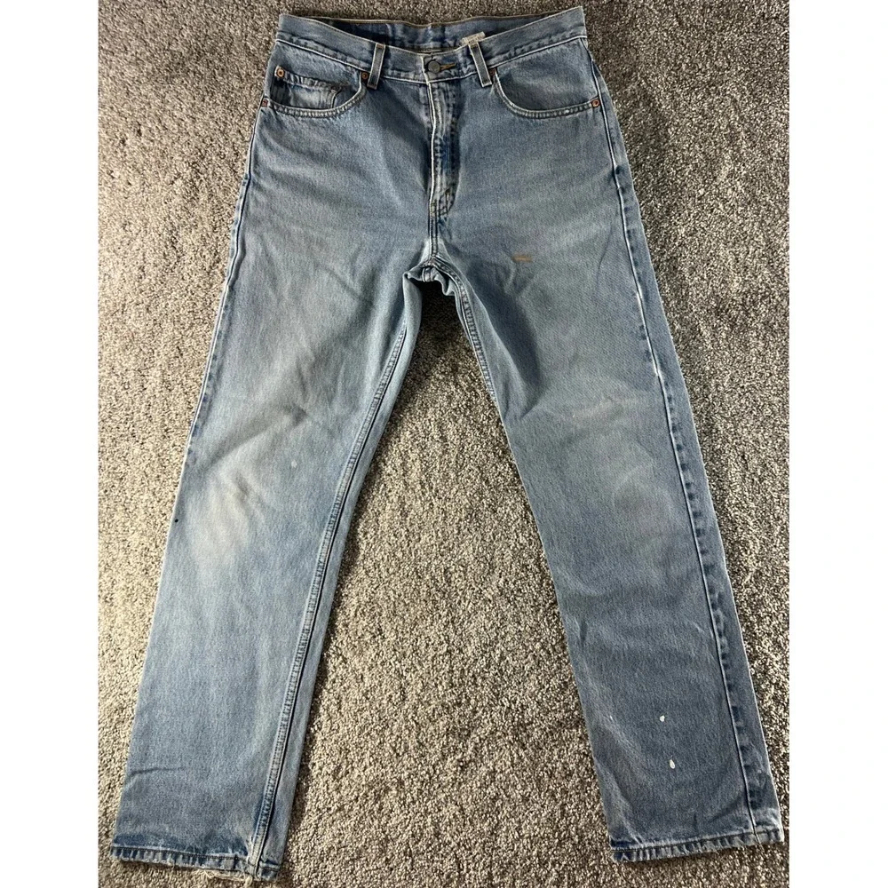 Vintage Y2k 2002 Levis 505 Regular Fit Straight Leg Light Wash Jeans 33x32